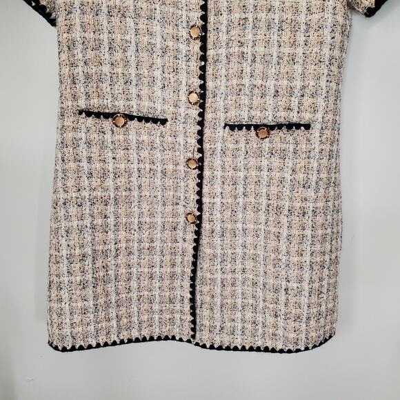 Tuckernuck Pomander Place White Tweed Josephine V-Neck Mini Dress B1254 Size XL - Picture 6 of 10